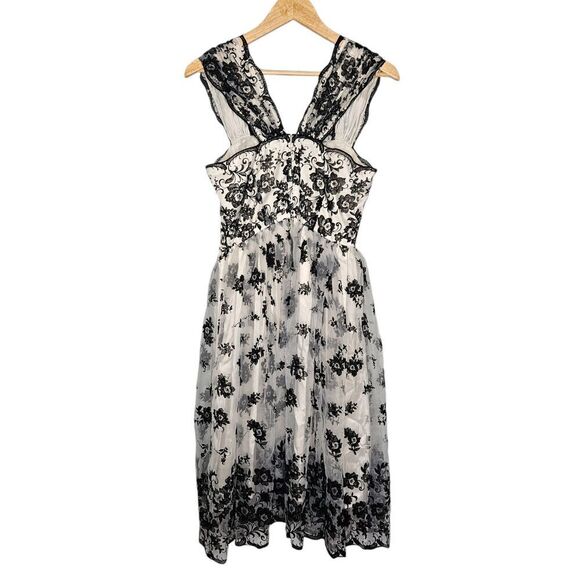 H&M Sleeveless Floral Tulle Dress 8 Fairy Coquette Homecoming Semi Formal - Picture 5 of 11